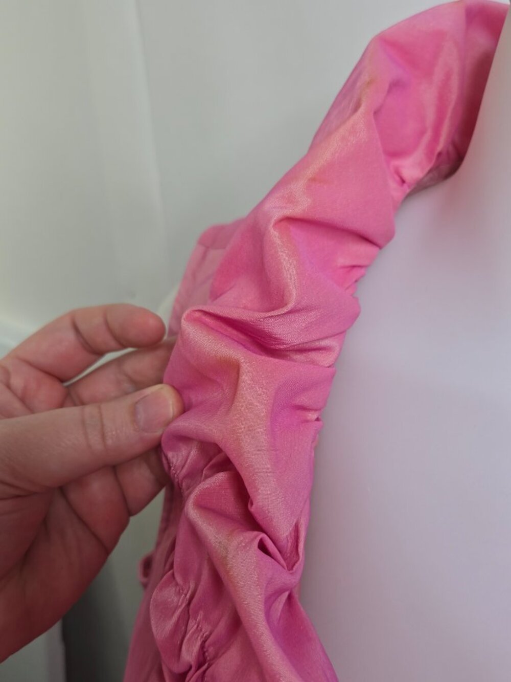 Samuel Dong Dress XL Pink Ruffle Bubble Tie A-line button Sleeveless Bow - Picture 6 of 16